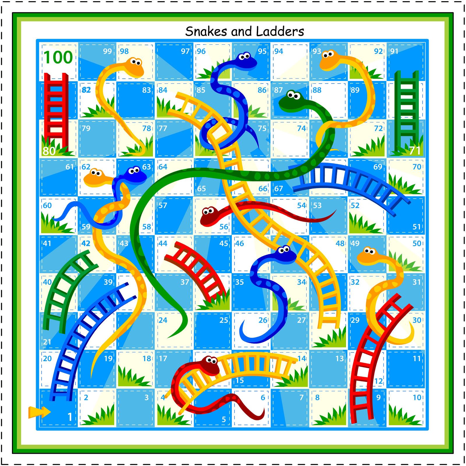 Snakes and ladders game instructions
